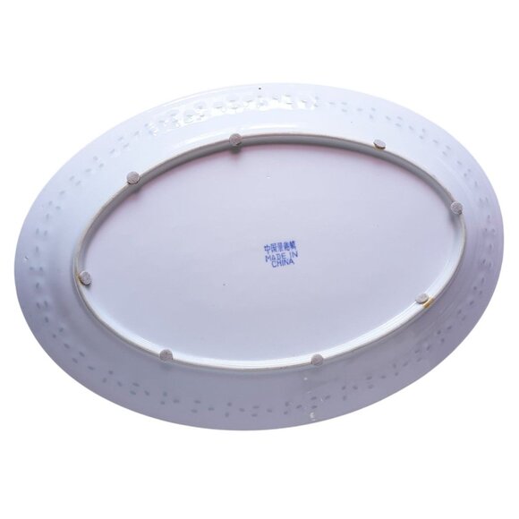 4 TIENSHAN Chrysanthemum Rice Grains Pattern Blue and White Bread/Butter Plates - Picture 5 of 7